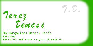 terez dencsi business card