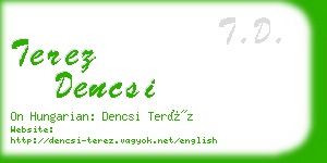 terez dencsi business card